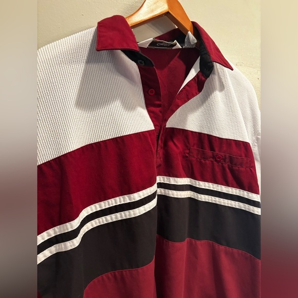 Burgundy and Black Shirt size large vintage men’s short sleeve polo  classic - Picture 3 of 9